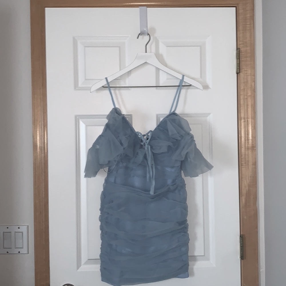 Ruffle Mini Dress with Drop Shoulder